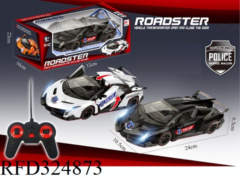ONE-TOUCH REMOTE CONTROL CONVERTIBLE POLICE CAR