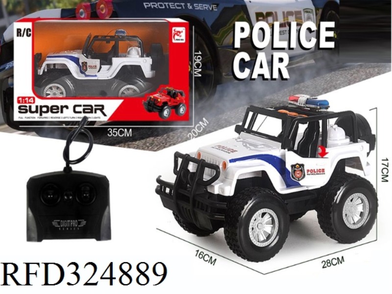 REMOTE CONTROL JEEP POLICE CAR DOOR CAN BE OPENED AND CLOSED MANUALLY