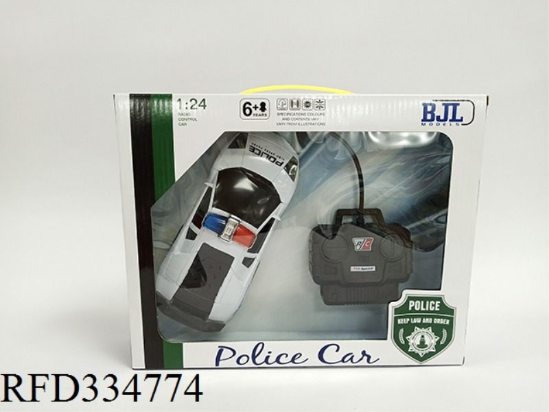 LAMBORGHINI 1:24 FOUR-WAY REMOTE CONTROL POLICE CAR (WITH LIGHTS)