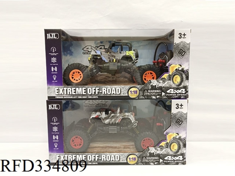 1:18 RC 4CH CROSS COUNTRY JEEP CONVERTIBLE WITH LIGHTS