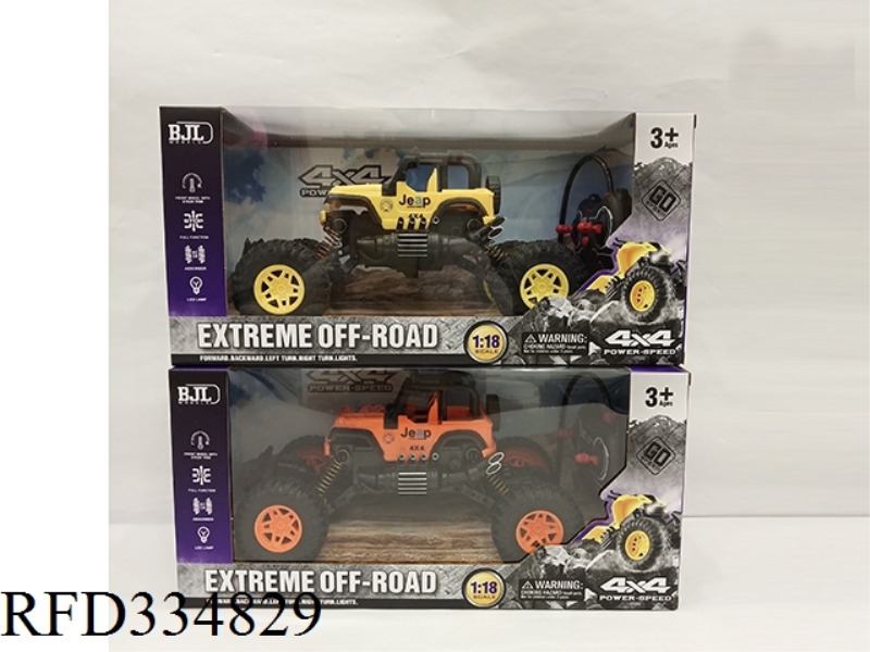 1:18 FOUR-PASS OFF-ROAD CONVERTIBLE JEEP CLIMBING CAR WITH LIGHT