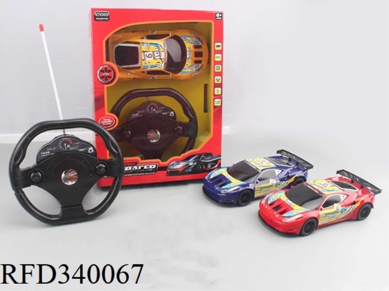 1:18 SIMULATION FOUR-WAY REMOTE CONTROL CAR WITH LIGHTS (RED, YELLOW AND BLUE) THREE COLORS