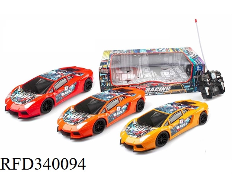 1:16 SIMULATION FOUR-WAY REMOTE CONTROL CAR WITH LIGHT RACING LOGO