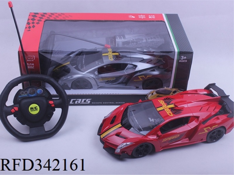 1:14 FOUR-WAY LIGHT
LAMBORGHINI
REMOTE CONTROL CAR
STEERING WHEEL REMOTE CONTROL/NOT INCLUDED
EL