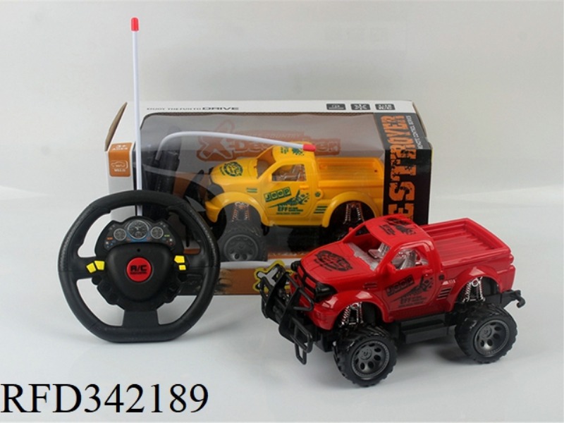 1:16 FOUR-PASS WITH LIGHT
BAREFOOT PICKUP
WILD REMOTE CONTROL CAR
(STEERING WHEEL REMOTE CONTROL