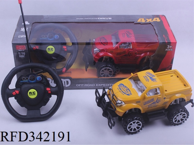 1:16 STEERING WHEEL FOUR
PASS OFF-ROAD PICKUP
CAR CONTROL/NOT INCLUDED
ELECTRICITY