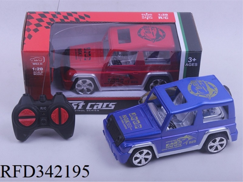 1:20 FOUR-WAY JEEP
REMOTE CONTROL CAR/NOT INCLUDED
ELECTRICITY
