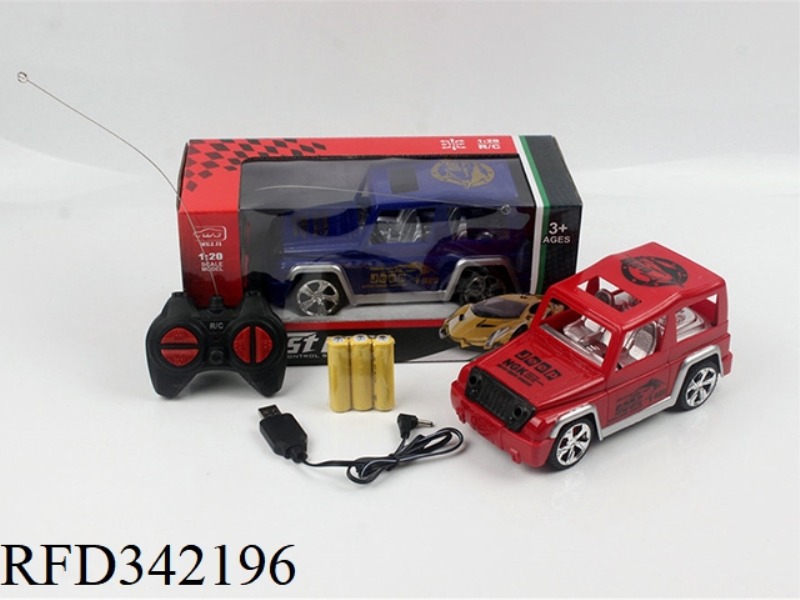 1:20 FOUR-WAY JEEP
REMOTE CONTROL CAR
(WITH USB CHARGING)/INCLUDE BATTERY