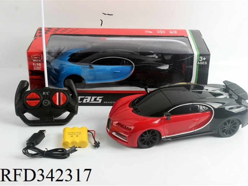 1:16 FOUR-WAY LIGHT
BUGATTI REMOTE CONTROL CAR
(WITH USB CHARGING)/INCLUDE BATTERY