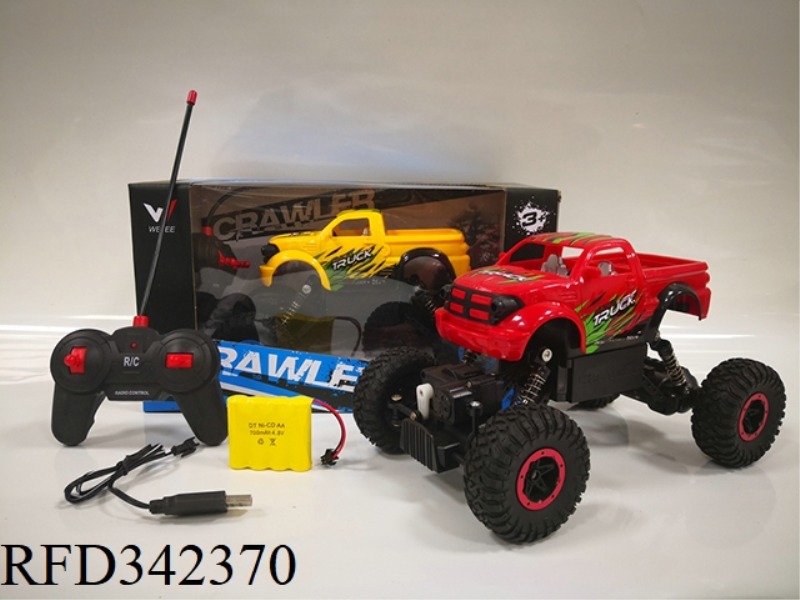 1:14 FOUR-WAY FOUR-WHEEL DRIVE
BIGFOOT PICKUP CLIMBING
CAR
(4.8V CHARGING POWER
POOL + USB CHARG
