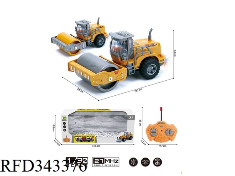 1:30 FOUR-WAY LIGHT REMOTE CONTROL FLAT ARM ROAD ROLLER FARMER CAR