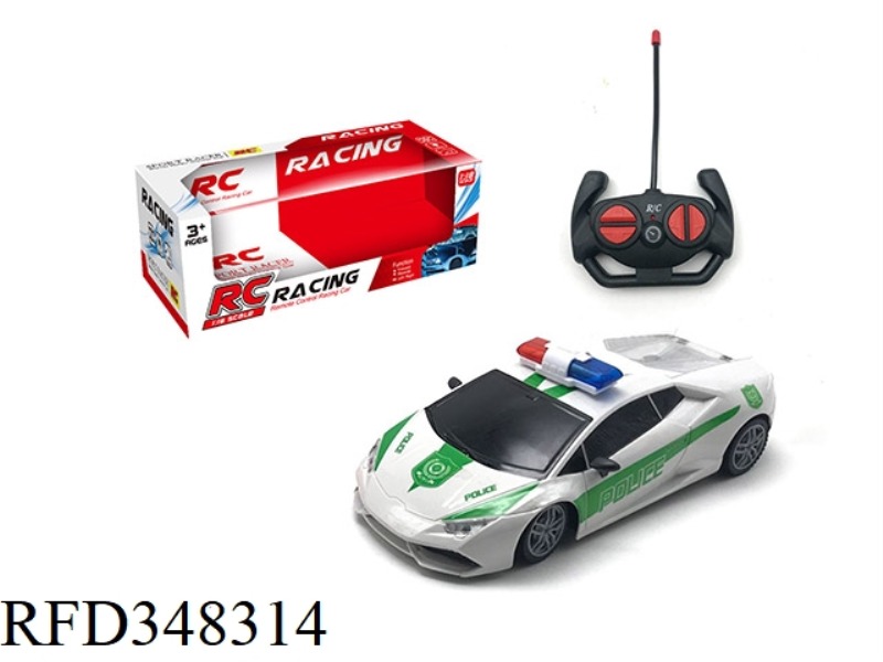 1:18 LAMBORGHINI HURACAN 4-WAY REMOTE CONTROL POLICE CAR 27MHZ (NOT INCLUDE)