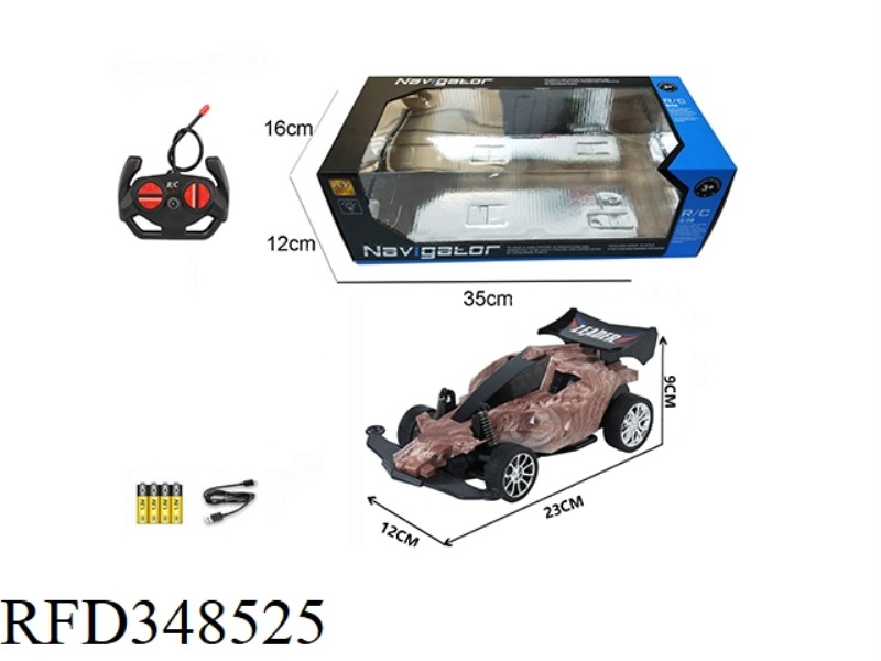 1:16 FOUR-WAY REMOTE CONTROL FOUR-WHEEL DRIVE CAR WITH LIGHT (WOOD GRAIN)