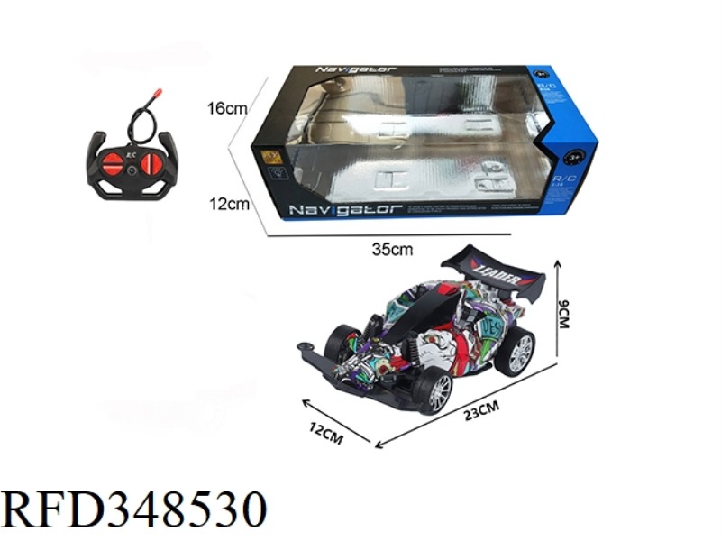 1:16 FOUR-WAY REMOTE CONTROL FOUR-WHEEL DRIVE CAR WITH LIGHT (GRAFFITI)