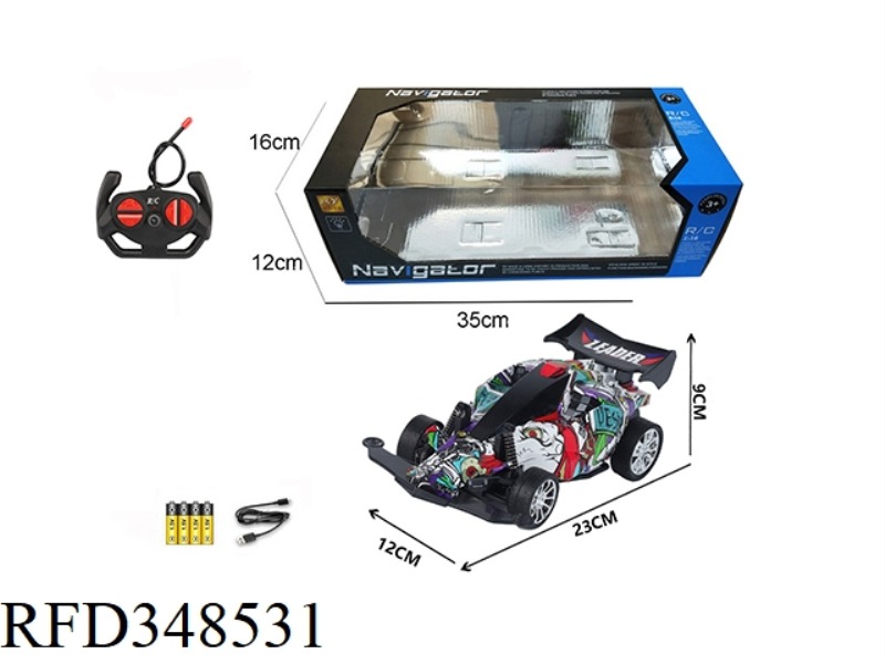 1:16 FOUR-WAY REMOTE CONTROL FOUR-WHEEL DRIVE CAR WITH LIGHT (GRAFFITI)
