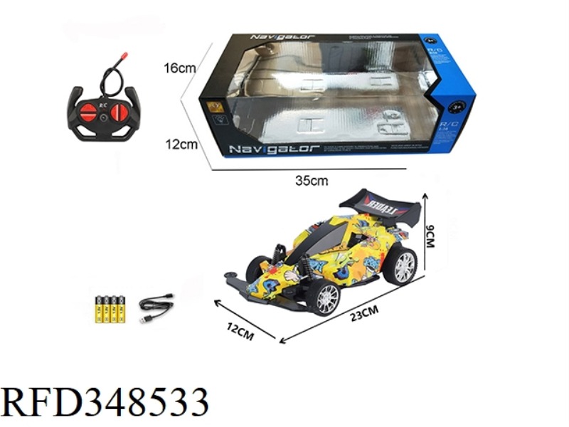 1:16 FOUR-WAY REMOTE CONTROL FOUR-WHEEL DRIVE CAR WITH LIGHT (GRAFFITI)
