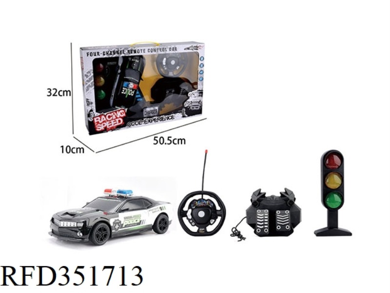 1:16 FOUR-WAY GRAVITY SENSOR STEERING WHEEL PEDAL REMOTE CONTROL CHEVROLET POLICE CAR WITH FLASHING