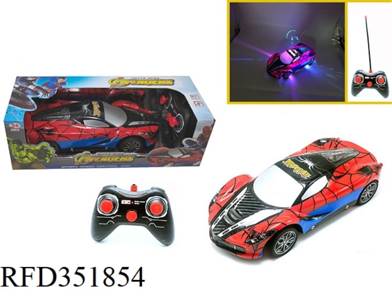1:16 FOUR-CHANNEL REMOTE CONTROL CAR COLORFUL LIGHTS FERRARI-SPIDERMAN