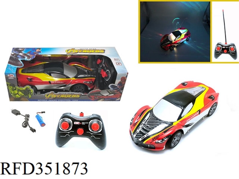 1:16 FOUR-CHANNEL REMOTE CONTROL CAR COLORFUL LIGHTS FERRARI-ANT-MAN. RED