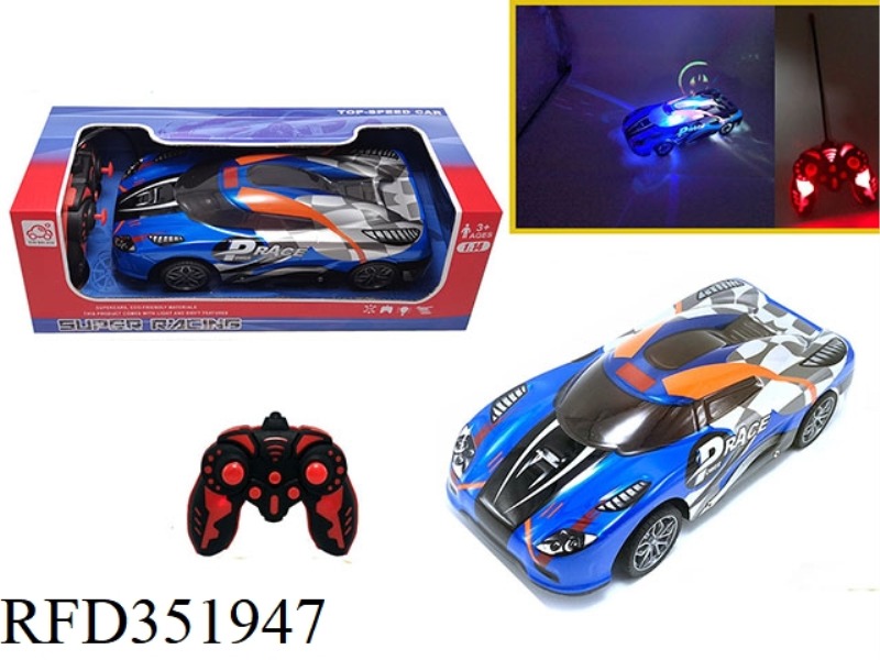 1:14 FOUR-CHANNEL REMOTE CONTROL CAR 5D LIGHT KOENIGSEGG-BLUE