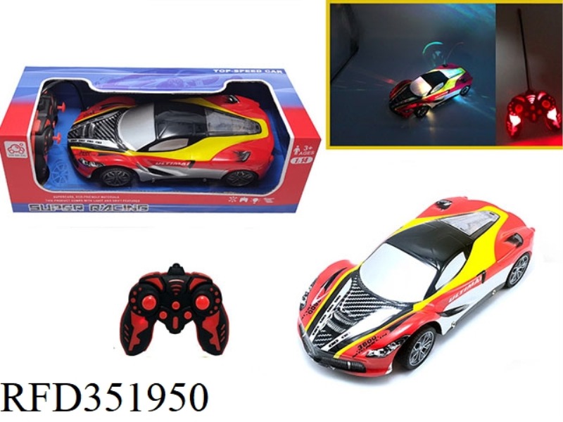 1:14 FOUR-CHANNEL REMOTE CONTROL CAR COLORFUL LIGHTS FERRARI-.RED
