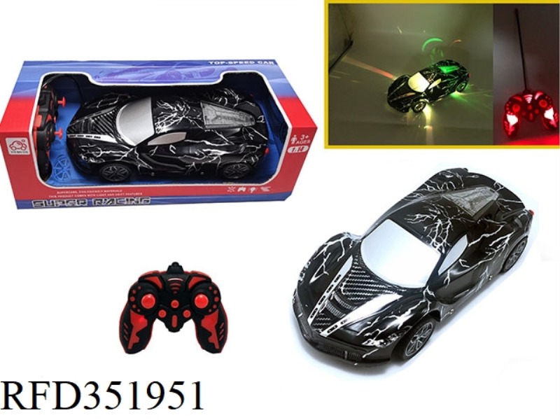 1:14 FOUR-CHANNEL REMOTE CONTROL CAR WITH COLORFUL LIGHTS FERRARI-.BLACK