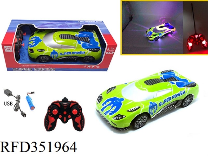1:14 FOUR-CHANNEL REMOTE CONTROL CAR COLORFUL LIGHTS KOENIGSEGG-GREEN