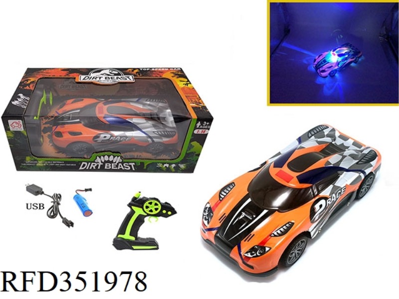 1:14 FOUR-CHANNEL PVC CAR SHELL REMOTE CONTROL CAR 3D COLORFUL LIGHTS