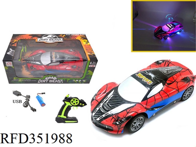 1:14 FOUR-CHANNEL PVC CAR SHELL REMOTE CONTROL CAR 3D COLORFUL LIGHTS