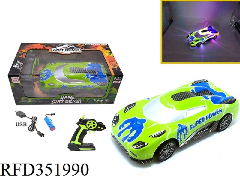 1:14 FOUR-CHANNEL PVC CAR SHELL REMOTE CONTROL CAR 3D COLORFUL LIGHTS