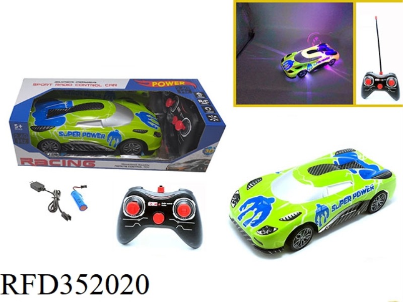 1:16 2.4G FOUR-CHANNEL REMOTE CONTROL CAR COLORFUL LIGHTS KOENIGSEGG-GREEN