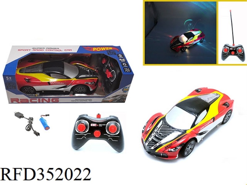 1:16 2.4G FOUR-CHANNEL REMOTE CONTROL CAR COLORFUL LIGHTS FERRARI-.RED