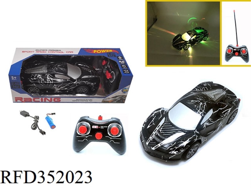 1:16 2.4G FOUR-CHANNEL REMOTE CONTROL CAR WITH COLORFUL LIGHTS FERRARI-BLACK