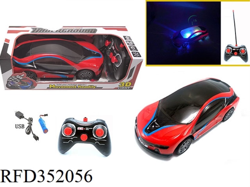 1:16 FOUR-CHANNEL PVC ENVIRONMENTAL PROTECTION CAR SHELL REMOTE CONTROL CAR 3D LIGHT BMW RED