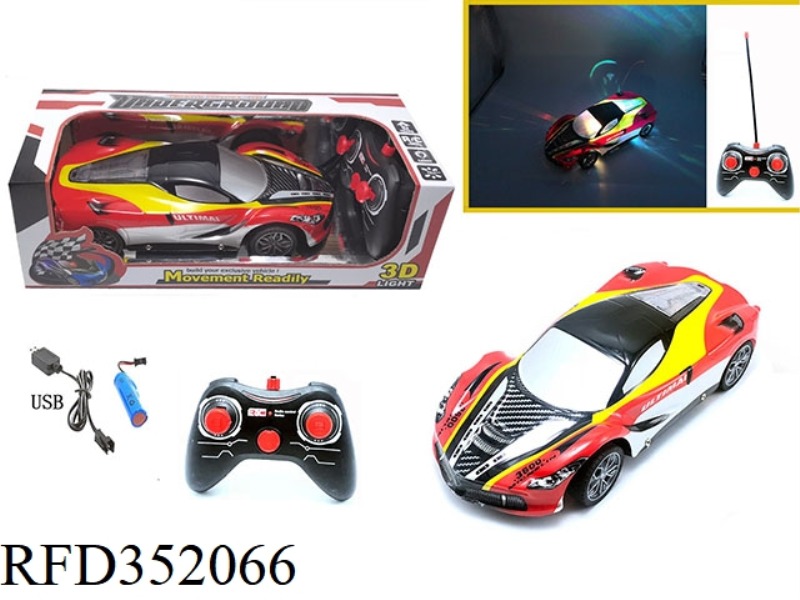 1:16 FOUR-CHANNEL PVC ENVIRONMENTAL PROTECTION CAR SHELL REMOTE CONTROL CAR COLORFUL LIGHTS FERRARI-