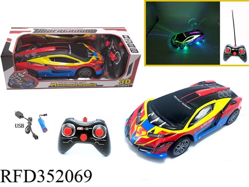 1:16 FOUR-CHANNEL PVC ENVIRONMENTAL PROTECTION CAR SHELL REMOTE CONTROL CAR COLORFUL LIGHTS LAMBORGH