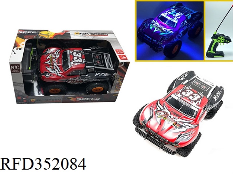 1:16 OFF-ROAD FOUR-CHANNEL LIGHT PVC REMOTE CONTROL CAR ATV