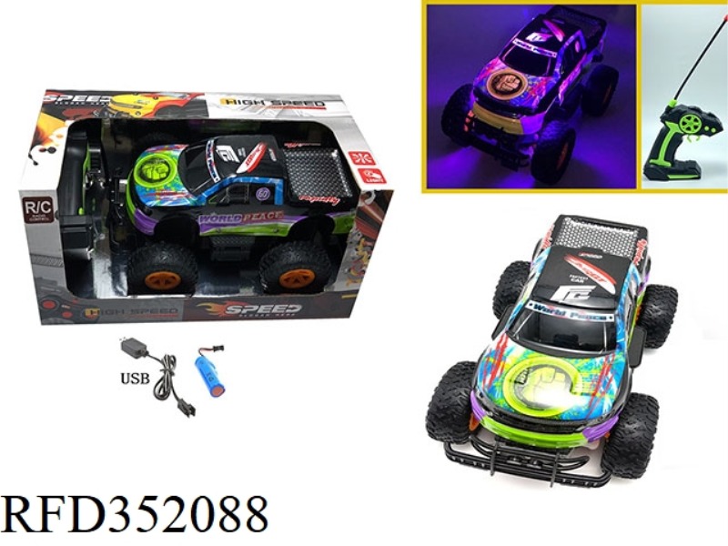 1:16 OFF-ROAD FOUR-CHANNEL LIGHT PVC REMOTE CONTROL CAR PICKUP