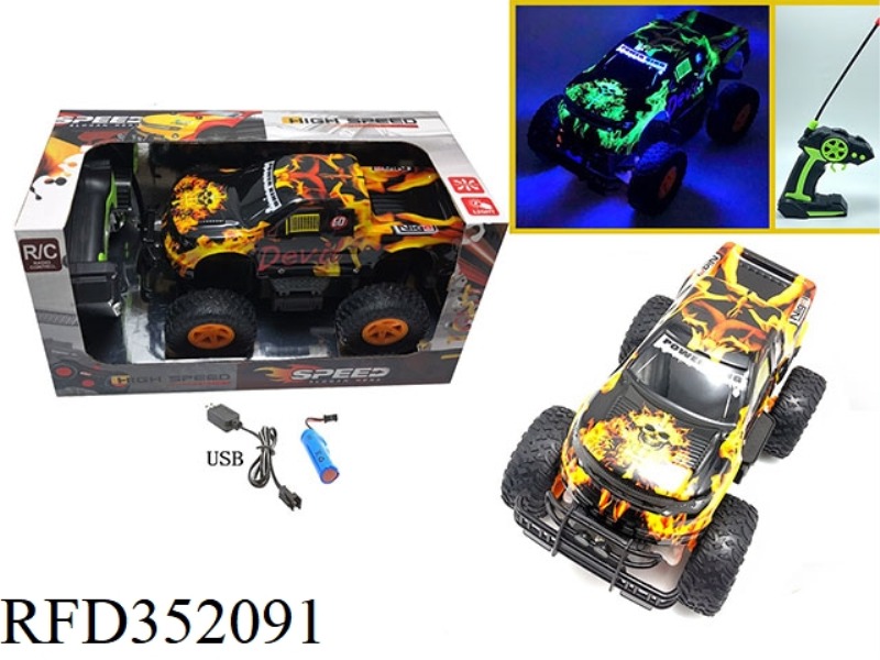 1:16 OFF-ROAD FOUR-CHANNEL LIGHT PVC REMOTE CONTROL CAR PICKUP