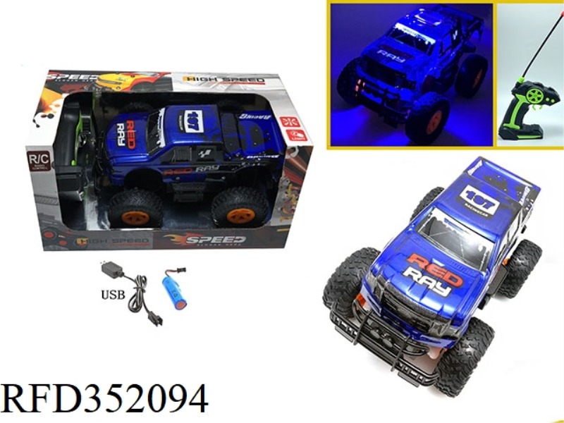 1:16 OFF-ROAD FOUR-CHANNEL LIGHT PVC REMOTE CONTROL CAR PICKUP