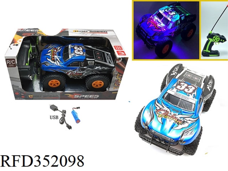 1:16 OFF-ROAD FOUR-CHANNEL LIGHT PVC REMOTE CONTROL CAR BEACH CAR