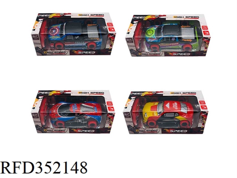 1:18 FOUR-CHANNEL REMOTE CONTROL CAR WITH COLORFUL LIGHTS, ENVIRONMENTAL PROTECTION SOFT SHELL