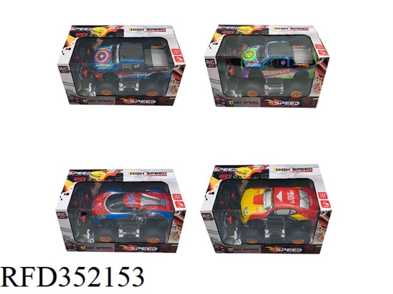 1:18 FOUR-CHANNEL REMOTE CONTROL CAR WITH COLORFUL LIGHTS, ENVIRONMENTAL PROTECTION SOFT SHELL