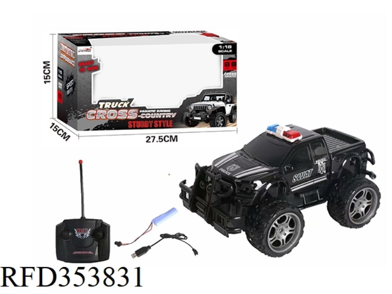 1:18 4-CHANNEL PICKUP REMOTE CONTROL OFF-ROAD POLICE CAR（INCLUDE）