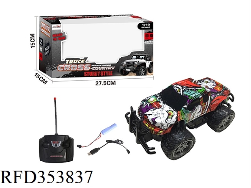 1:18 4-CHANNEL PICKUP REMOTE CONTROL BUGGY GRAFFITI（INCLUDE）