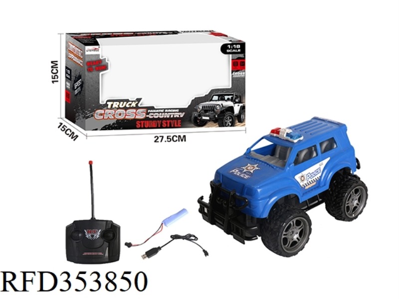 1:18 4-CHANNEL JEEP REMOTE CONTROL OFF-ROAD POLICE CAR（INCLUDE）