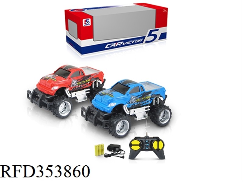 1:24 PAD PRINTING TOYOTA PICKUP OFF-ROAD FOUR-CHANNEL REMOTE CONTROL CAR (INCLUDED BATTERY)