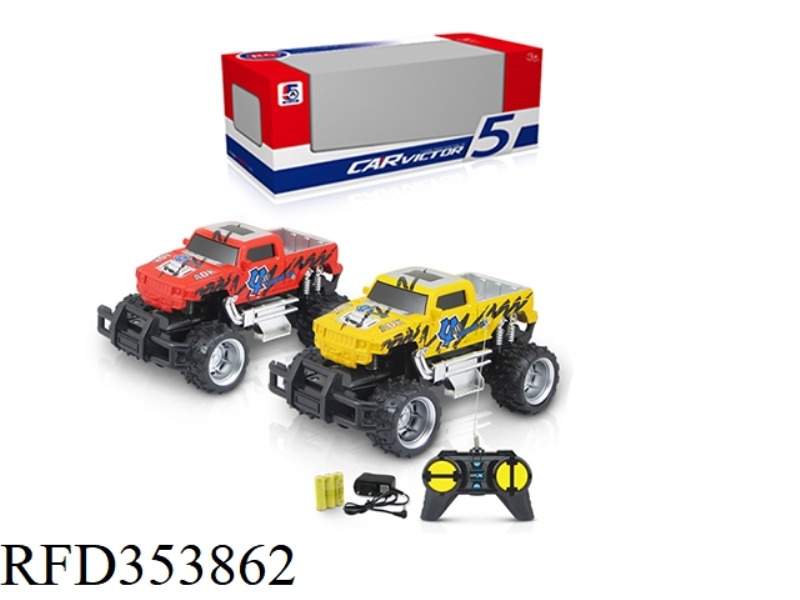 1:24 PAD PRINTING HUMMER PICKUP CROSS-COUNTRY FOUR-CHANNEL REMOTE CONTROL CAR (INCLUDING BATTERY)