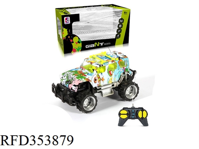1:24 WATER TRANSFER JEEP OFF-ROAD FOUR-CHANNEL REMOTE CONTROL CAR (WITHOUT BATTERY)