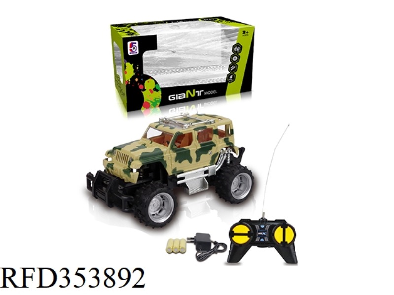 1:24 CAMOUFLAGE JEEP OFF-ROAD FOUR-CHANNEL REMOTE CONTROL CAR (INCLUDED BATTERY)